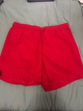George Red Swim Shorts with White Mesh Lining
